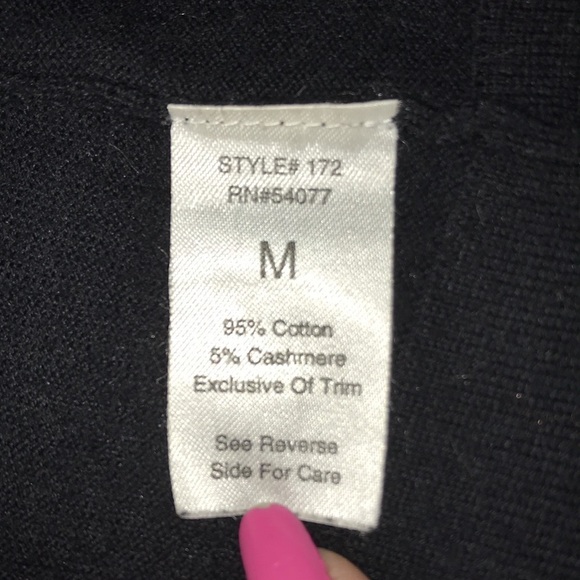 CABI Broadway tuxedo cardigan fringe sweater cashmere cotton blend NEW size M - Picture 9 of 10